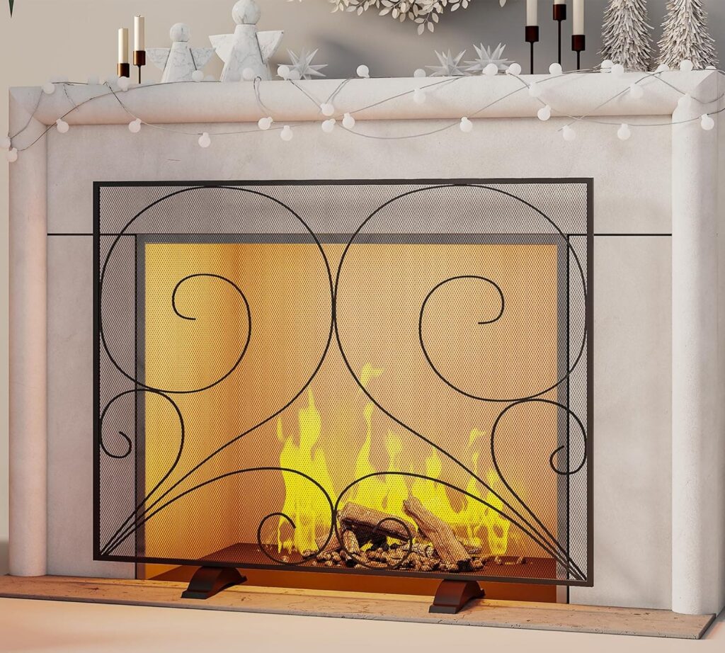 Winter fireplace screen